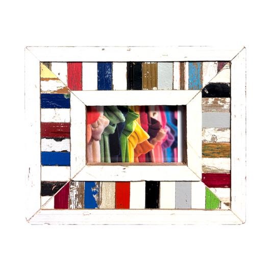 Cornice rettangolare colorata in legno