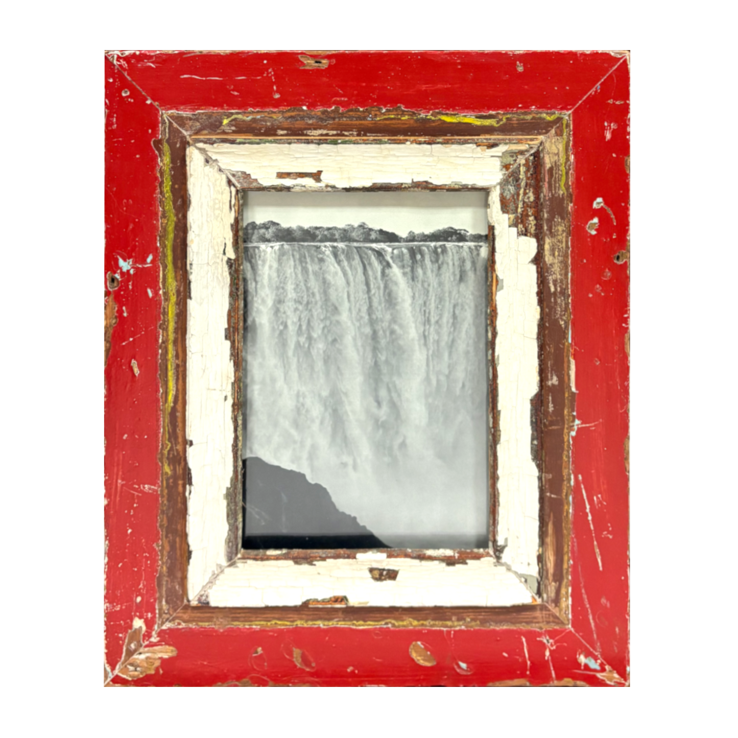Cornice rossa 43x52 in legno riciclato Cape Best