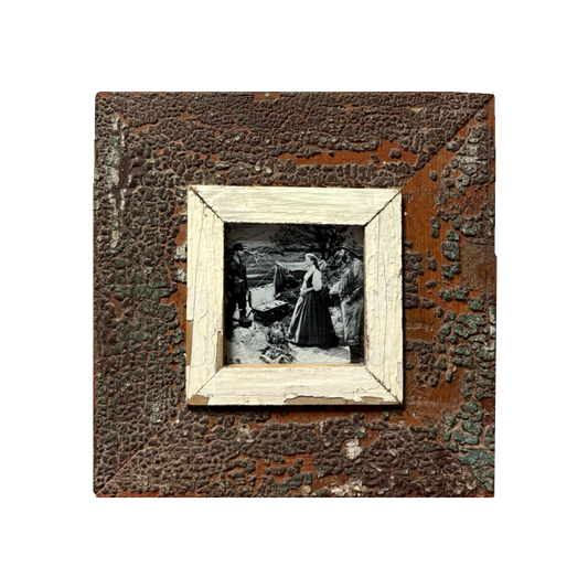 Cornice rustica quadrata 23x23 in legno d'epoca