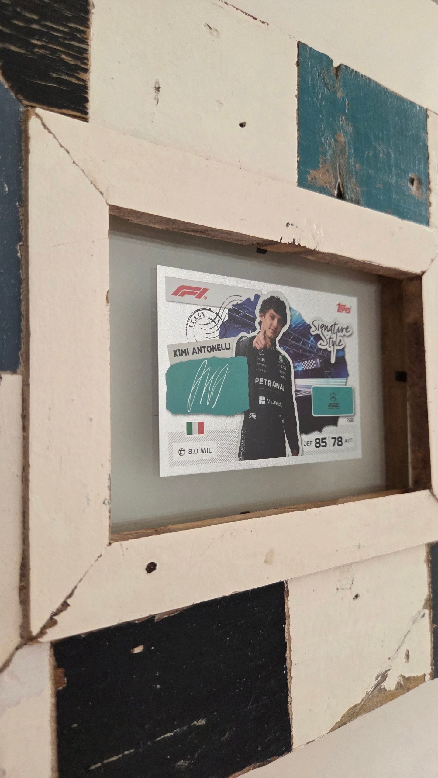 F1 Antonelli Topps Card 268 Signature Style Framed