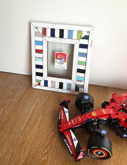 Ferrari Lego with Framed Topps Leclerc Card