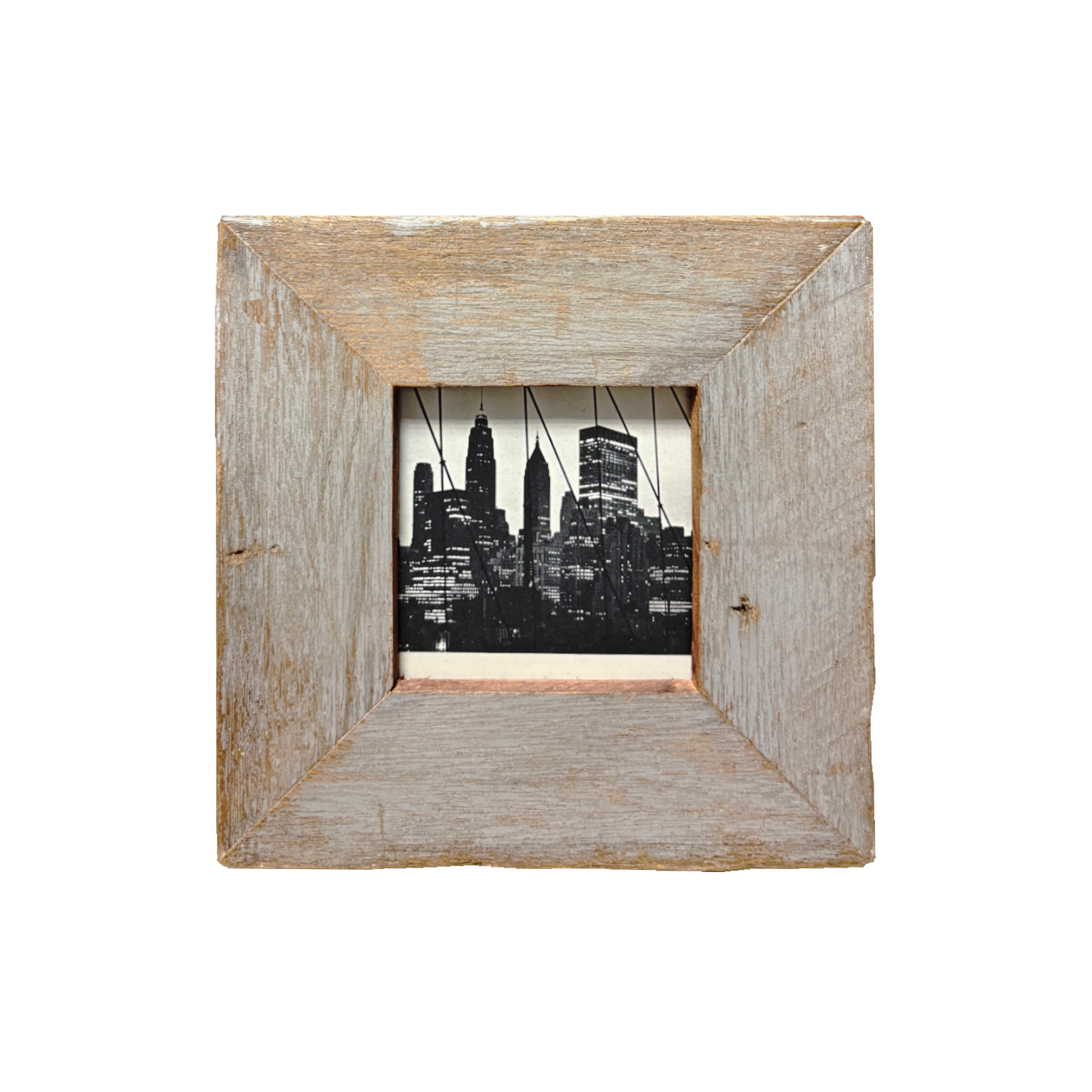 Fotografia o carboncino? — Cornice Industrial legno antico	