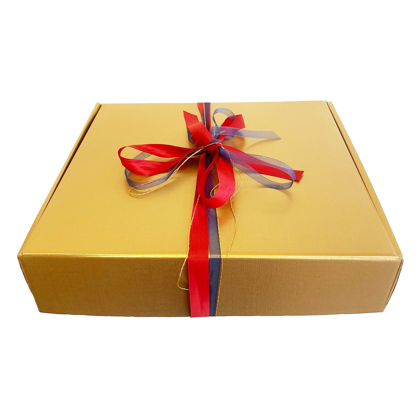 Scatola regalo oro con all'interno selezione bollicine sudafricane e cioccolato