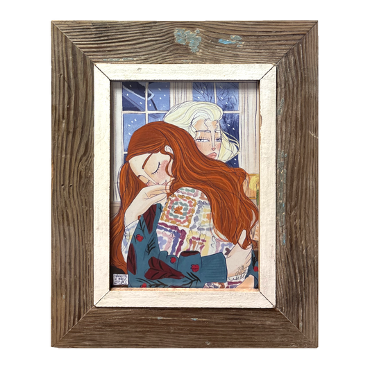 Illustrazione Digitale "L'abbraccio che Riscalda" in Cornice | Charlotte LeBleu