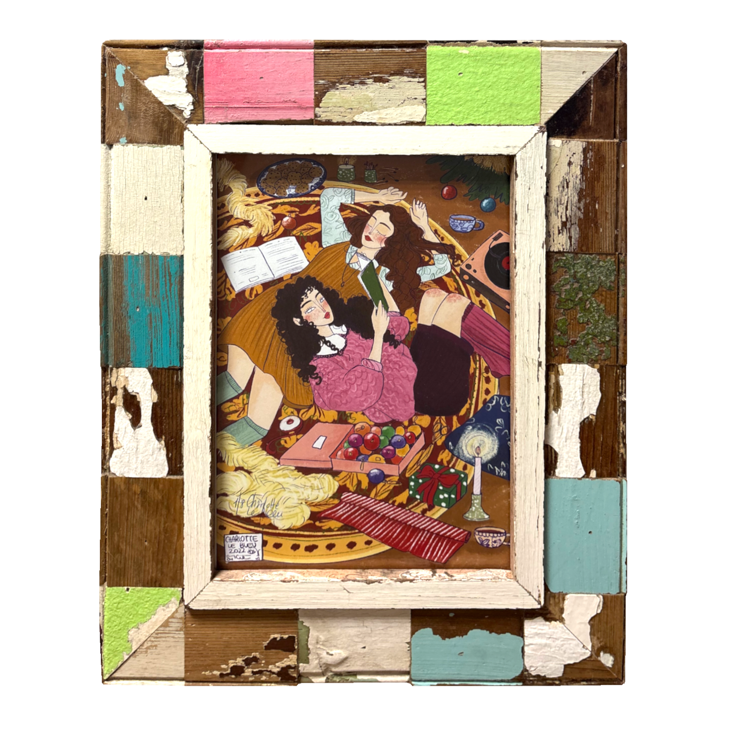 Illustrazione "La Vigilia" in cornice A4 in legno | Charlotte LeBleu