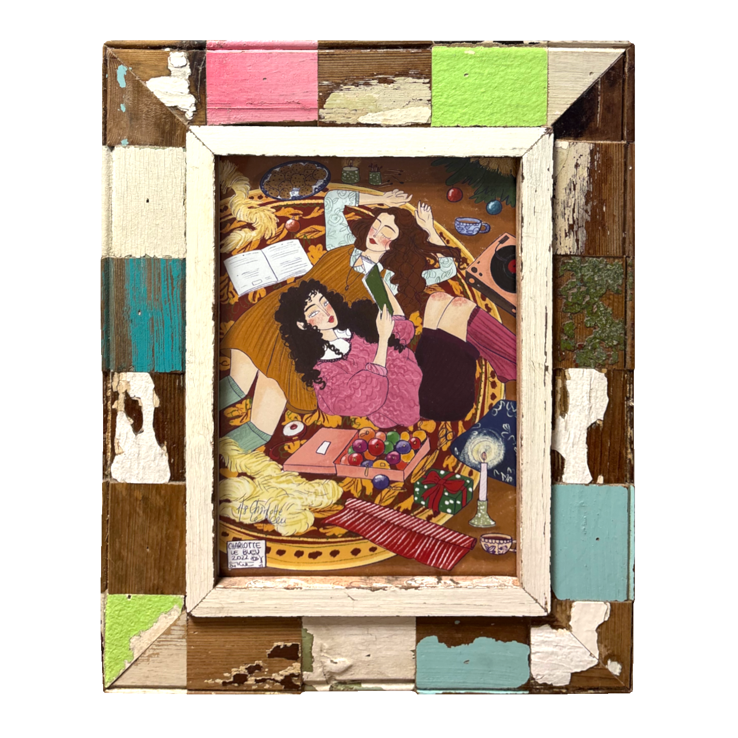 Illustrazione "La Vigilia" in cornice A4 in legno | Charlotte LeBleu