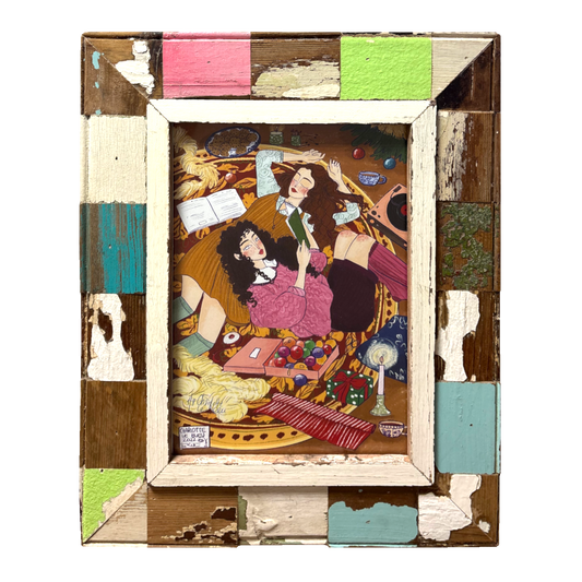 Illustrazione "La Vigilia" in cornice A4 in legno | Charlotte LeBleu