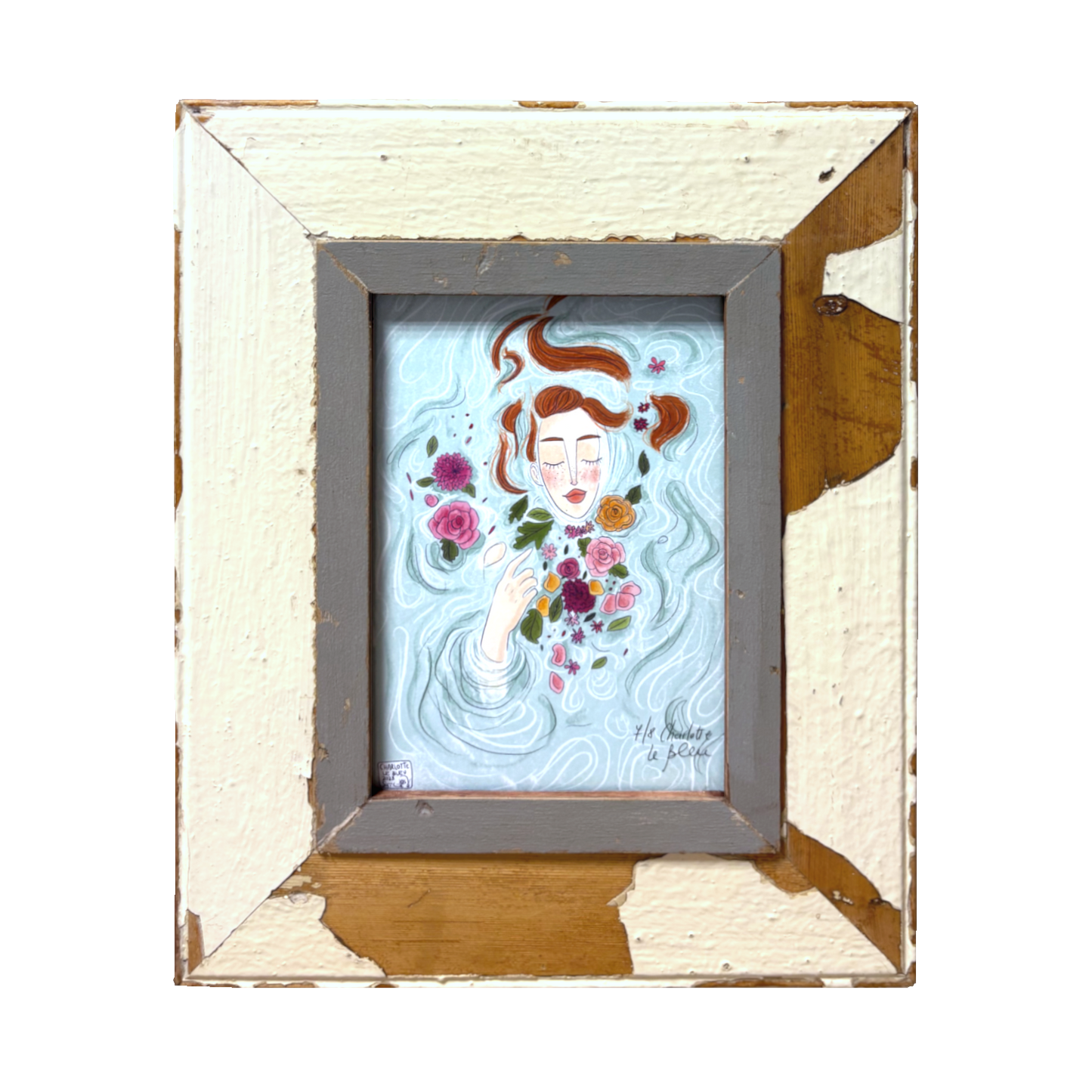 Illustrazione "Ophelia" in Cornice 28x34 Charlotte LeBleu