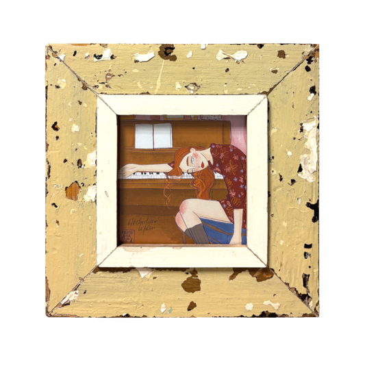 Illustrazione "Piano" in cornice quadrata | Charlotte LeBleu