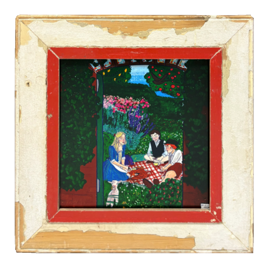 Illustrazione "Pic Nic" in Cornice Quadrata Bianca | Charlotte LeBleu