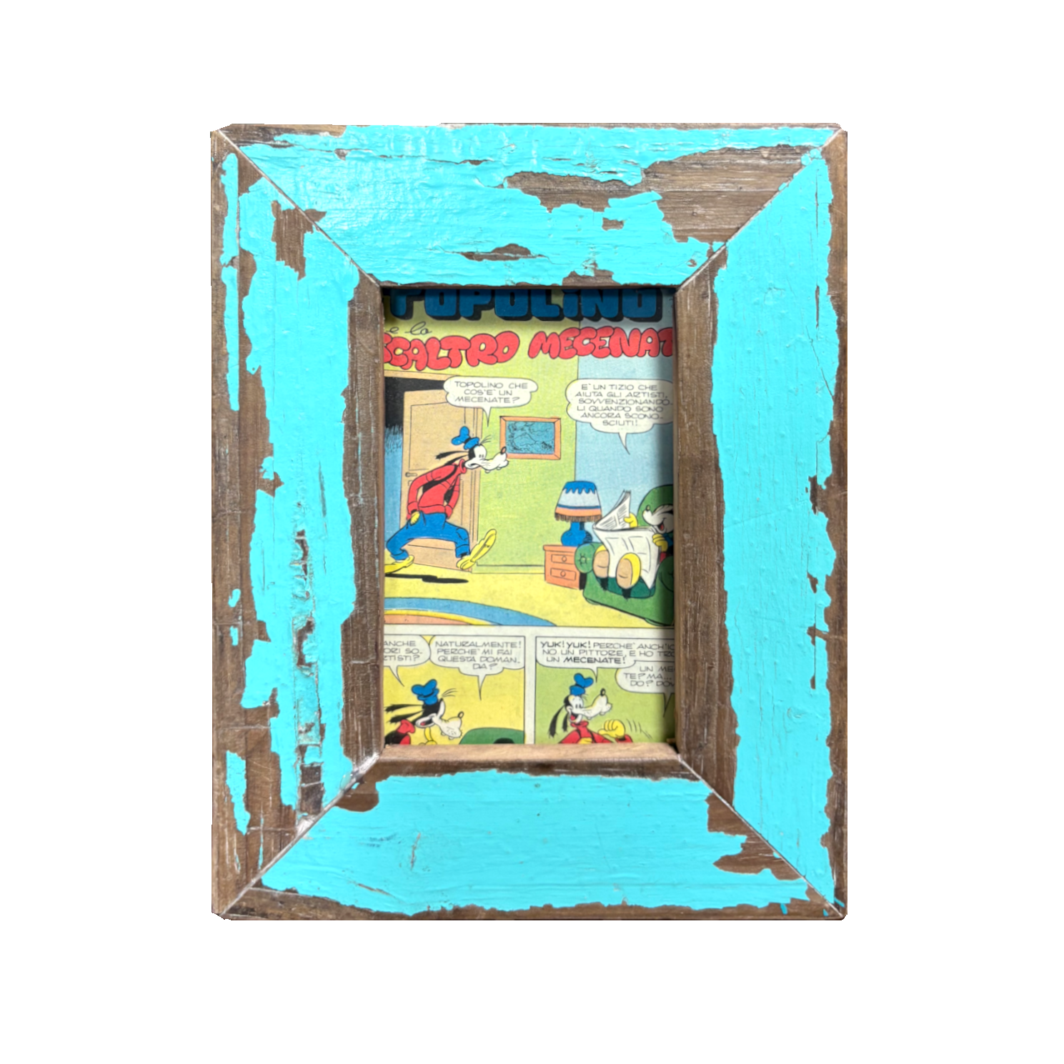 Pagina Topolino a colori in cornice in legno Cape Best