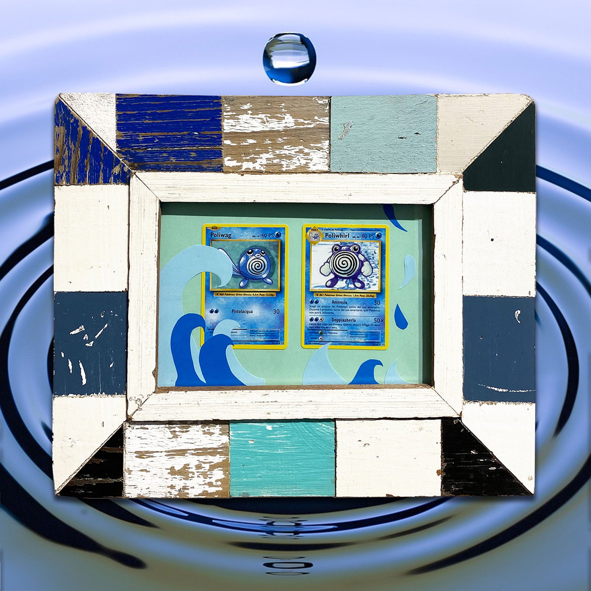 Pokemon acqua Poliwag con evoluzione in cornice A5 mosaico Cape Best