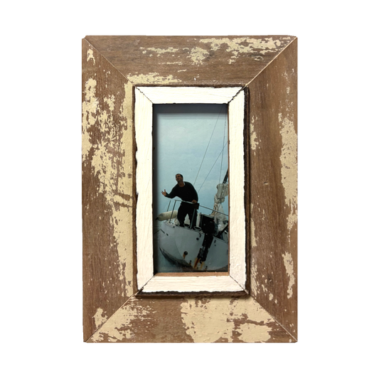 Portafoto legno e crema per foto 10x21