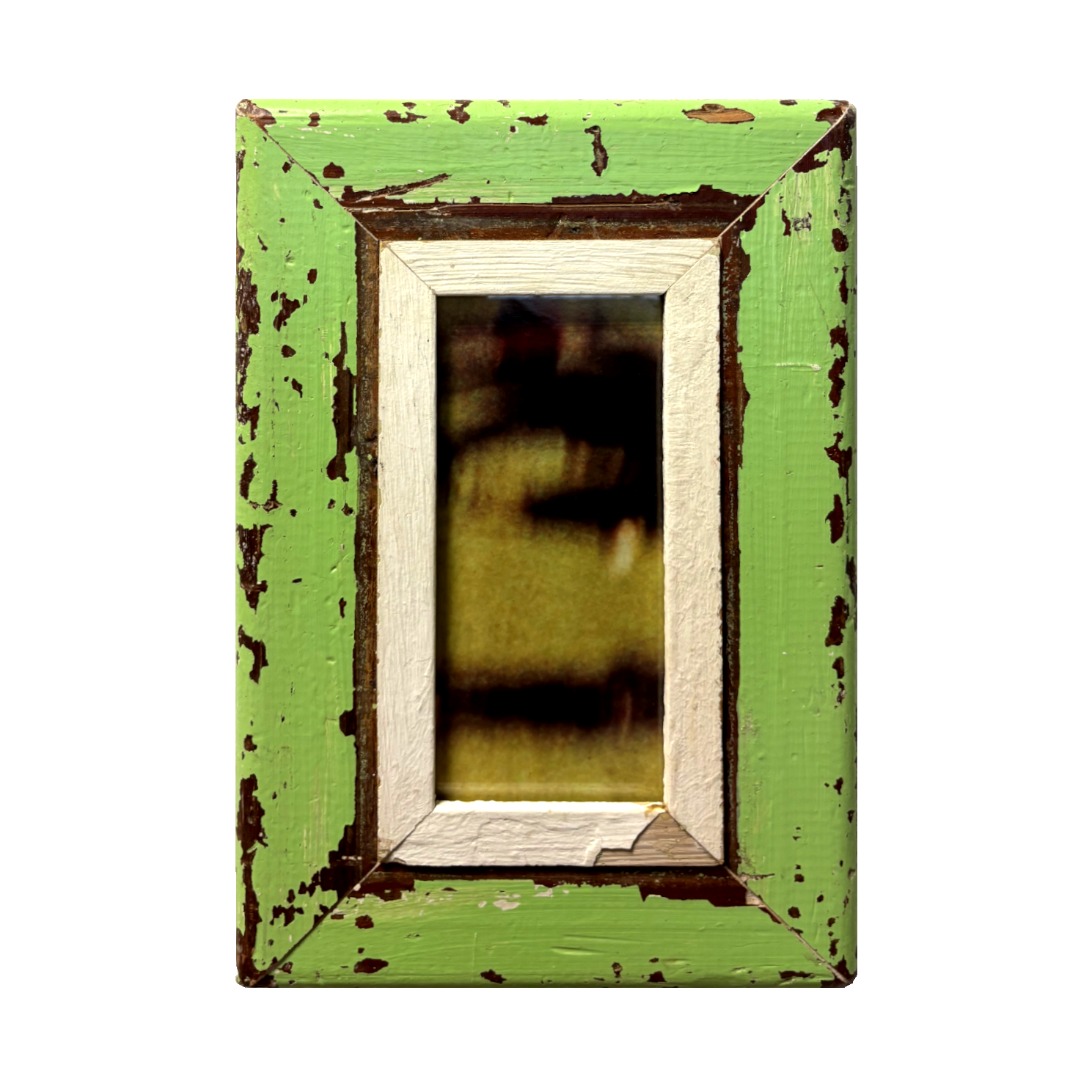 Portafoto verde 23x34 in legno recuperato