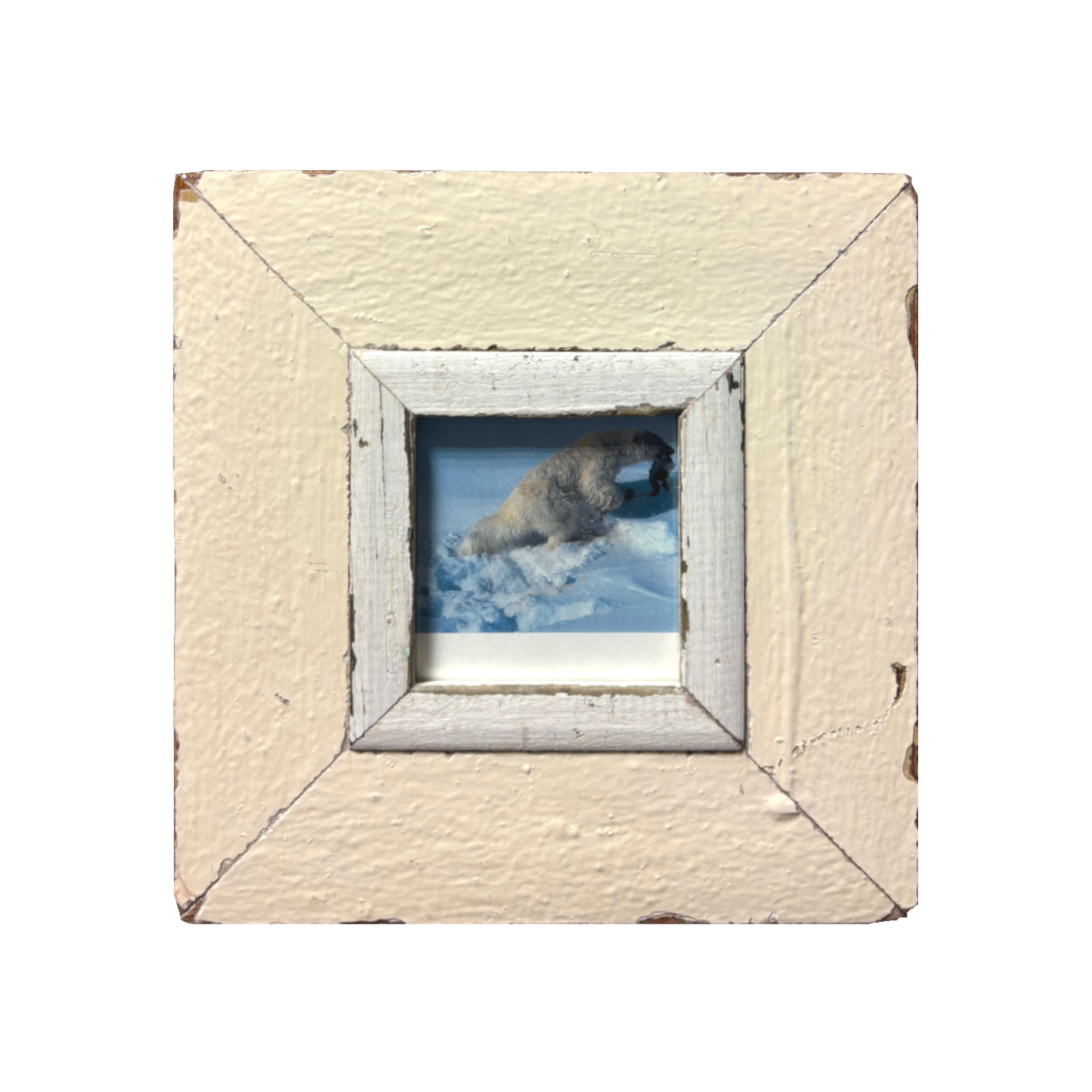 Quadro per foto 10x10 in legno artigianale