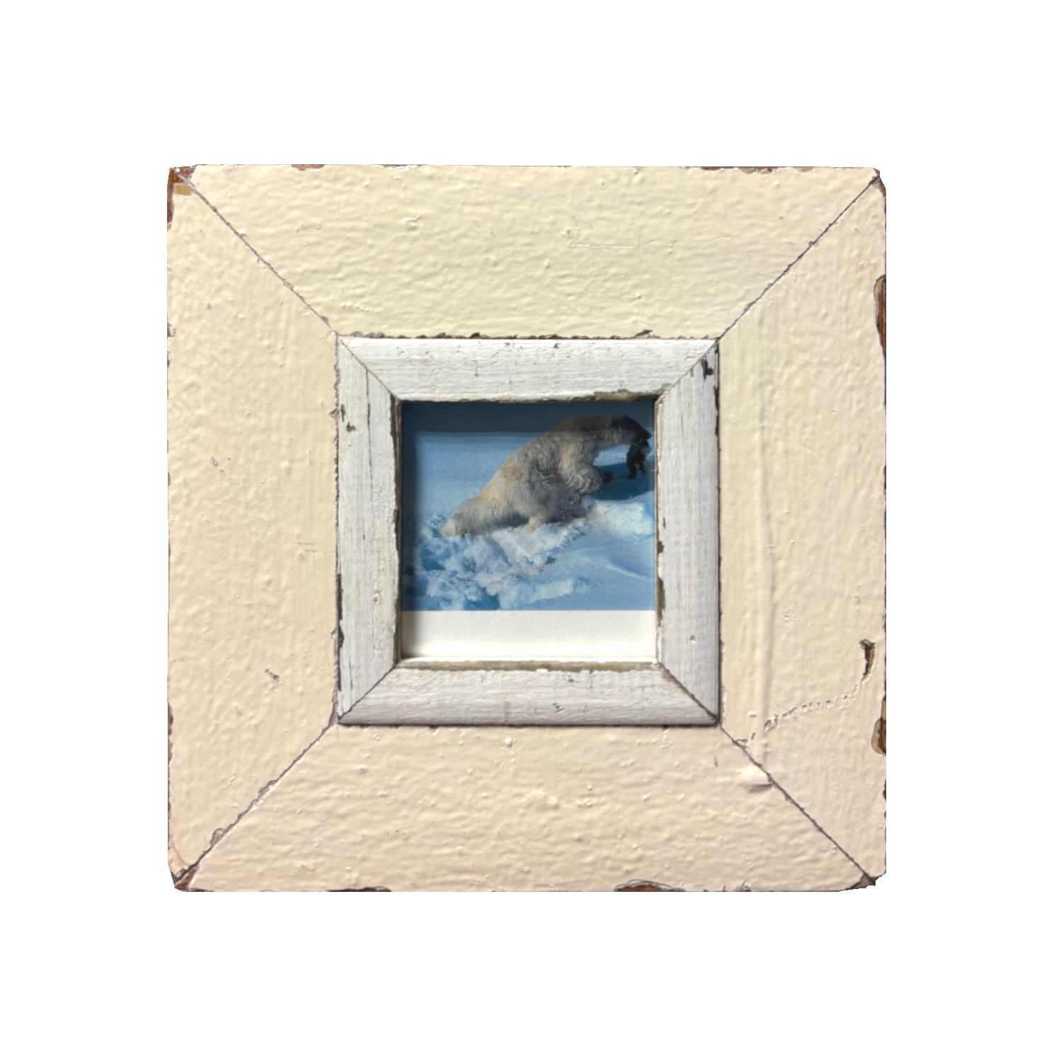 Quadro per foto 10x10 in legno artigianale