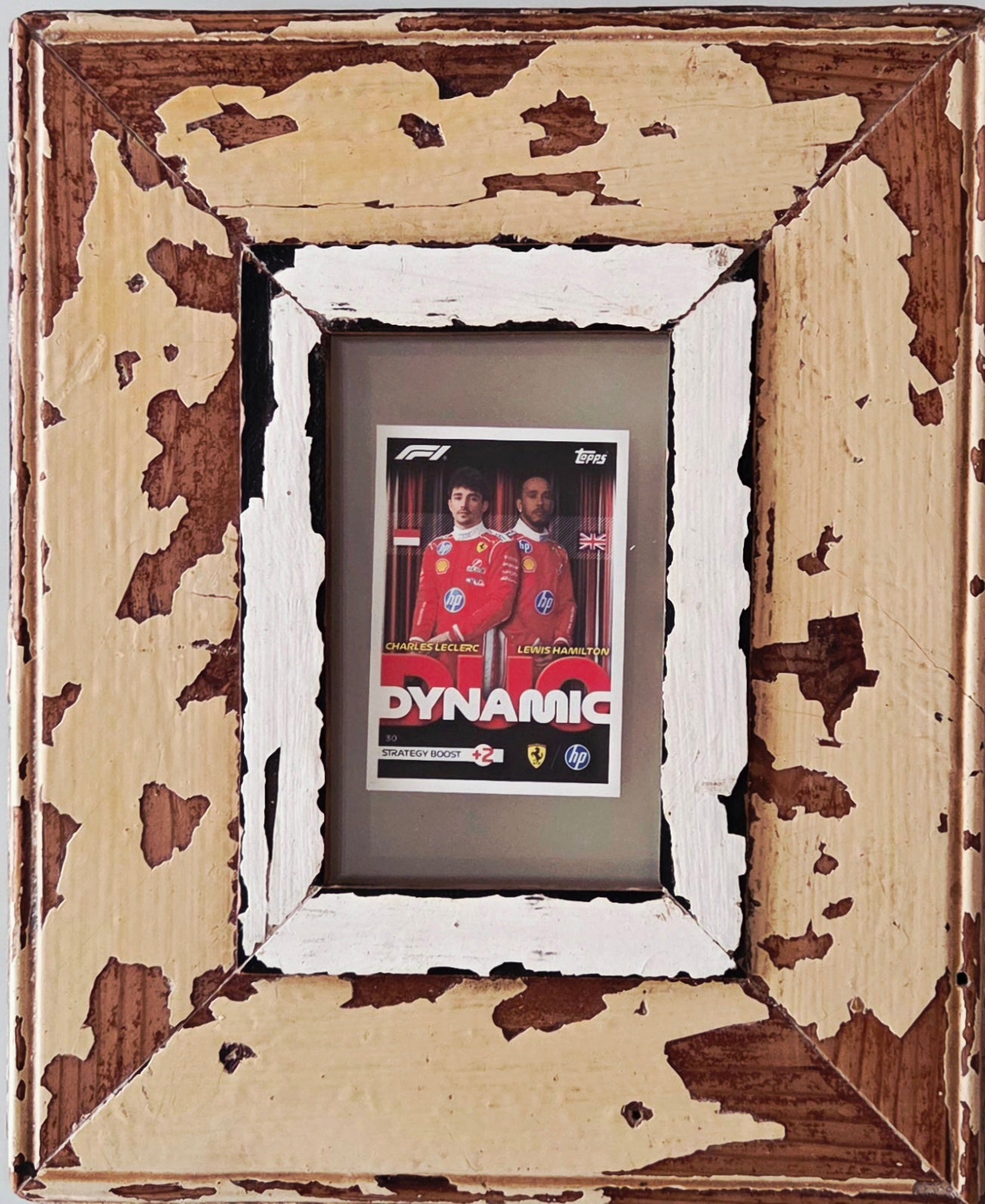 TOPPS Leclerc Hamilton Dynamic Duo Card F1 Incorniciata