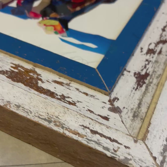 Illustrazione_Zoe_Mafham_Elefante_&_Baby_Cornice_A4_Bianca_Blu