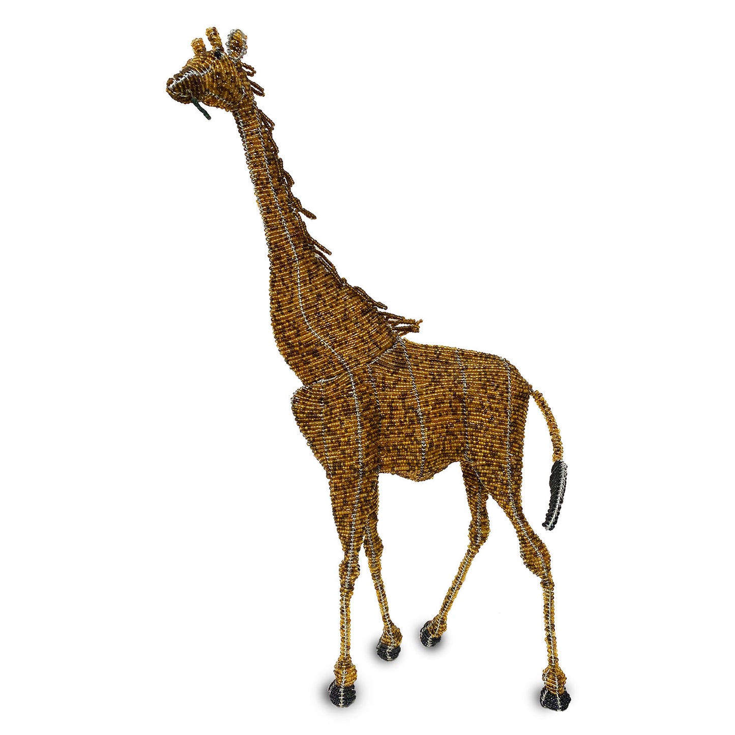 Giraffa in perline realizzata a mano con fil di ferro 