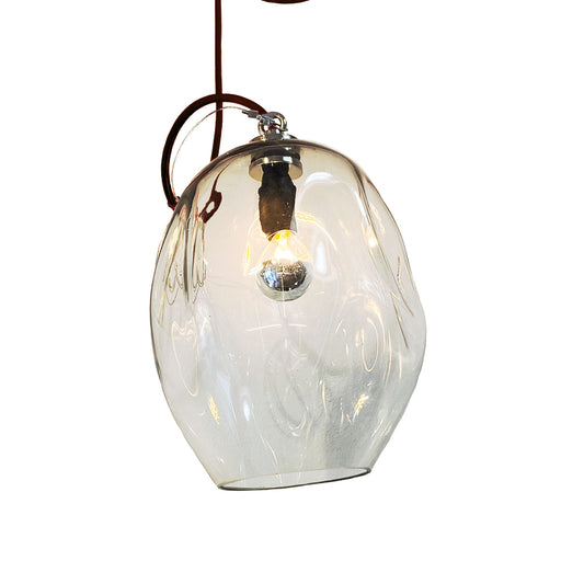 Lampada in vetro soffiato - Trasparente, Cavo Nero