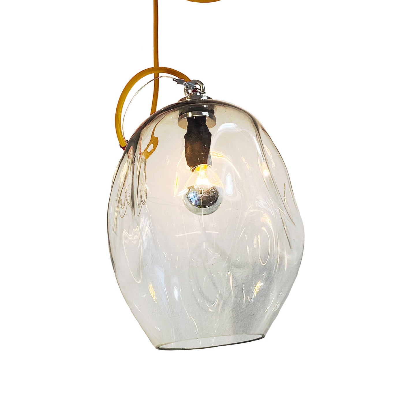 Blown glass lamp - Transparent, Gold Hollow