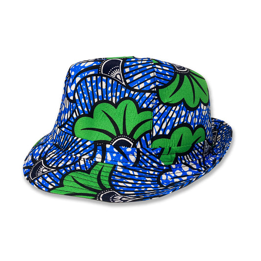 Cappello Goundam Verde e Blu in wax sudafricano