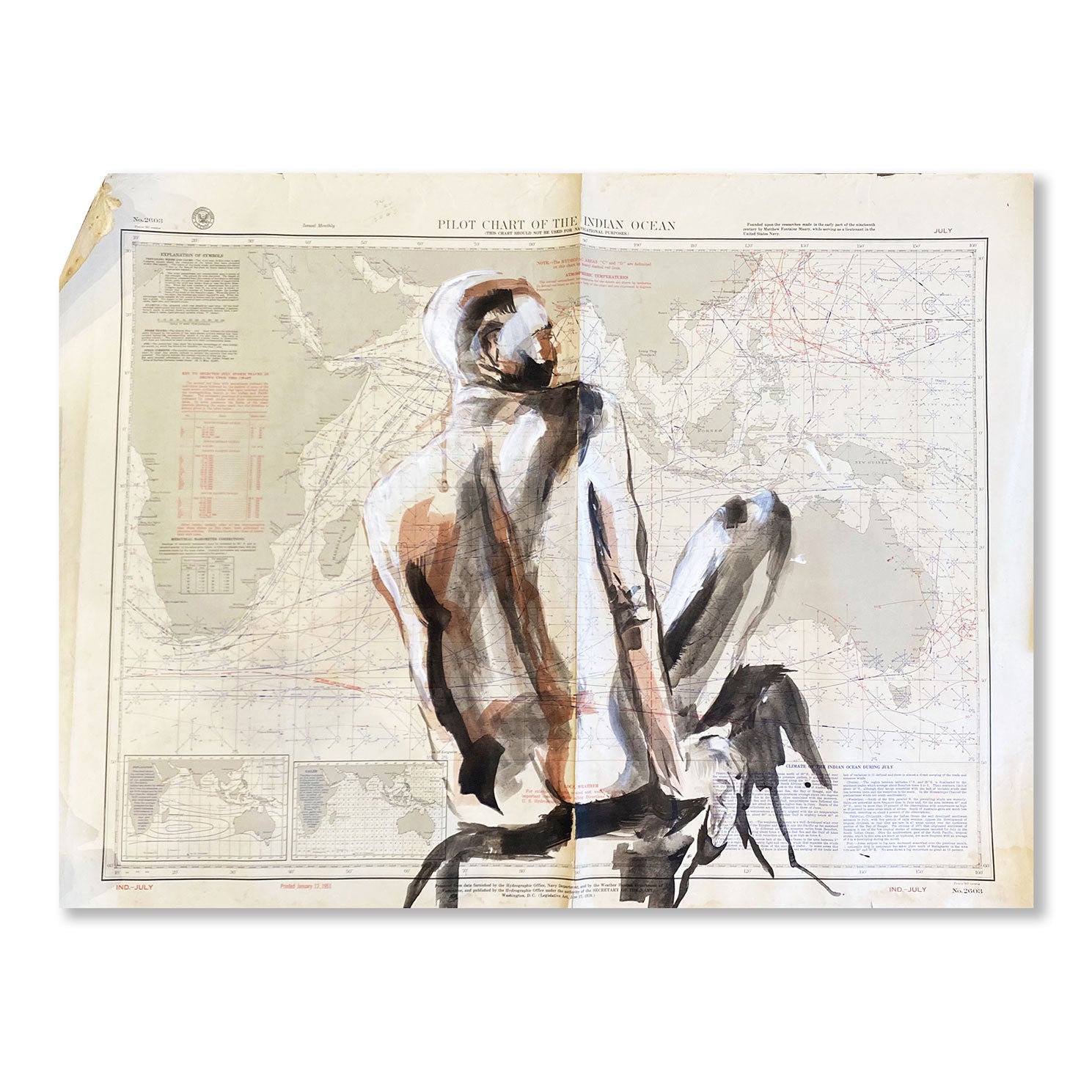 Ritratto figura umana di schiena realizzato interamente a mano. Cape Best Milano