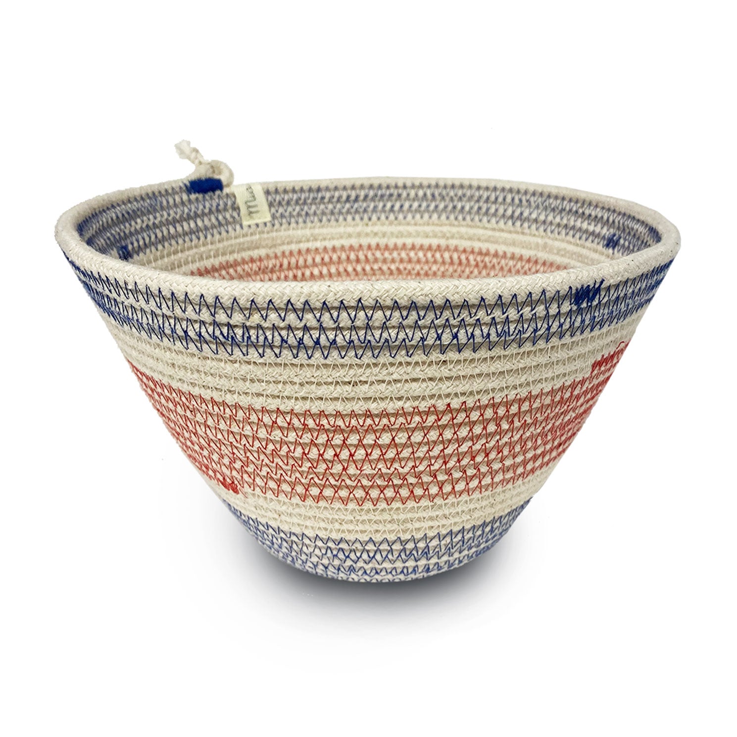 Basket large in corda blu e rossa 