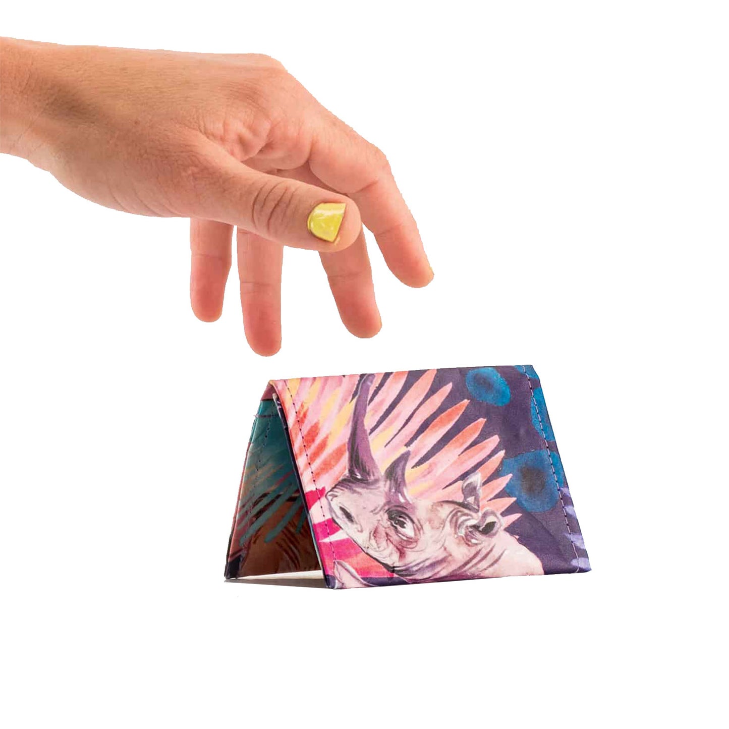 Porta carta di credito con illustrazione Rinoceronte
