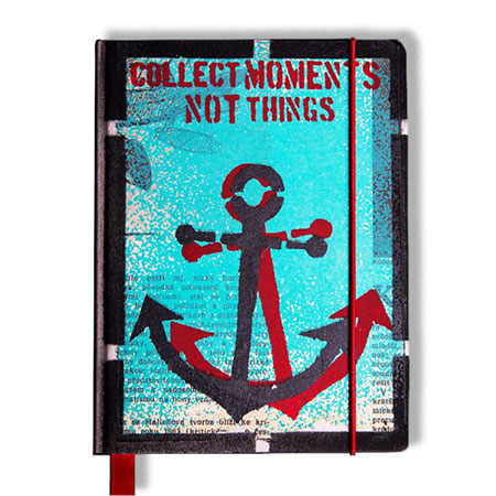 Notebook small con immagine ancora in carta recuperata