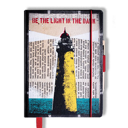 Notebook small con immagine Faro in carta riciclata Deaf Messanger