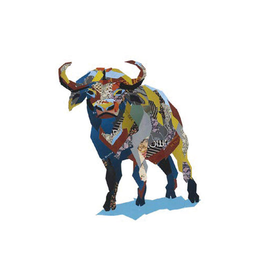 Zoe Mafham collage animale bufalo a colori Cape Best