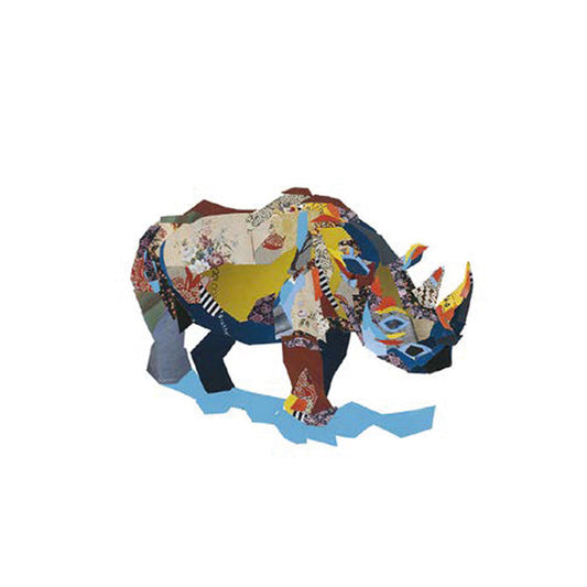 Zoe Mafham collage animale rinoceronte a colori Cape Best