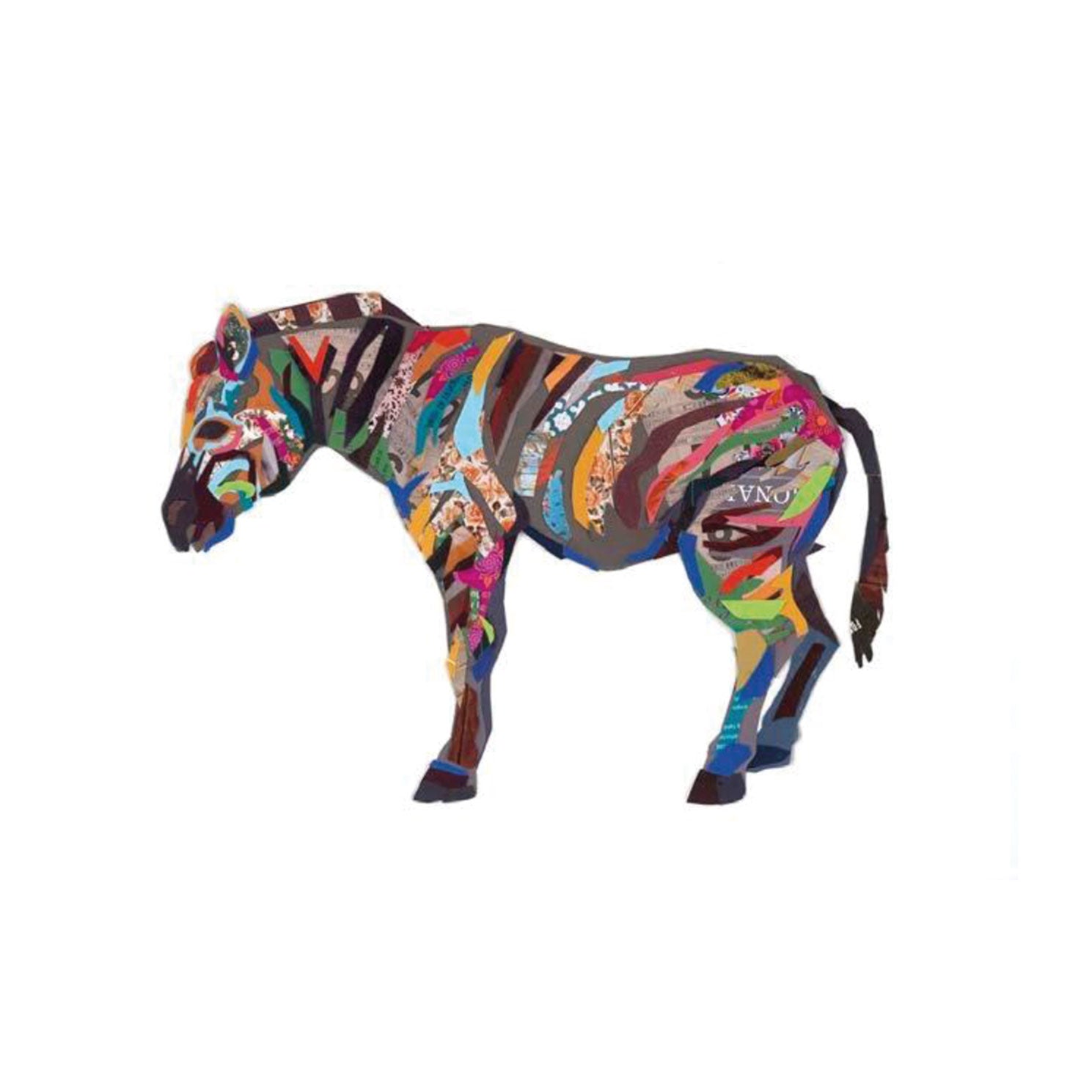 Zoe Mafham collage animale zebra a colori Cape Best